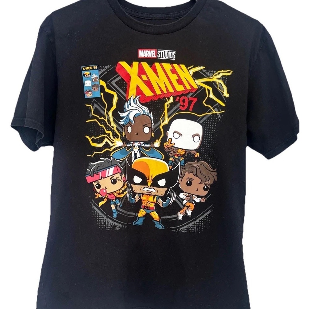 Funko Marvel  X-Men '97 Men's L Black Graphic Print Crew Neck T-Shirt Summer